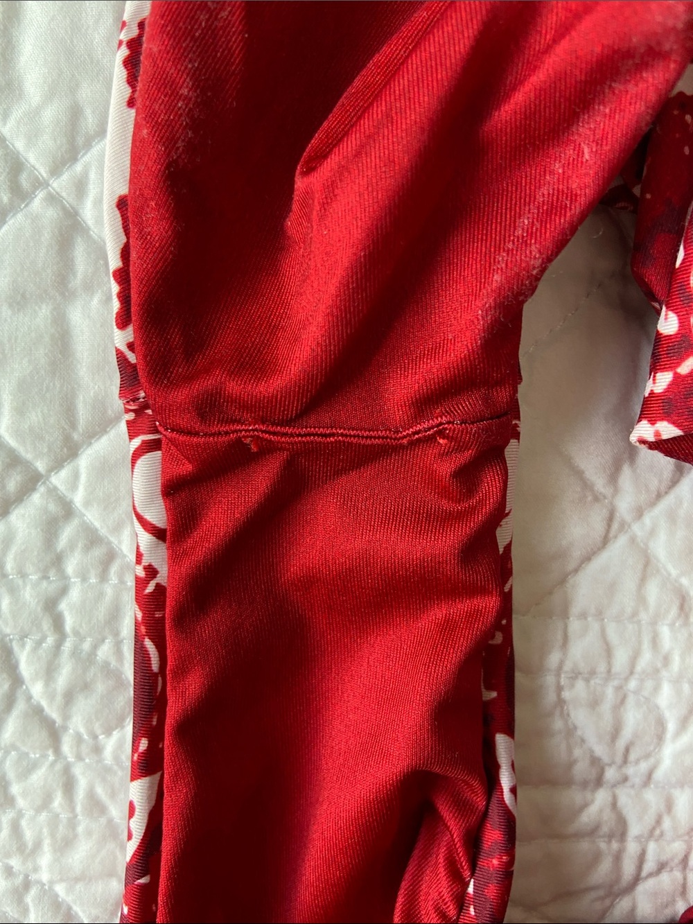 Agua Bendita Lara Bandana Print One-Piece Swimsuit with Side Lace-Up Red White M - Picture 8 of 15